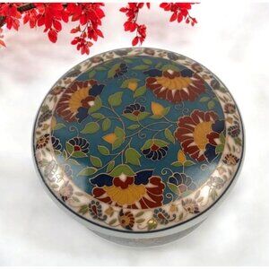 Hand-Painted Floral Ceramic Bowl With Lid